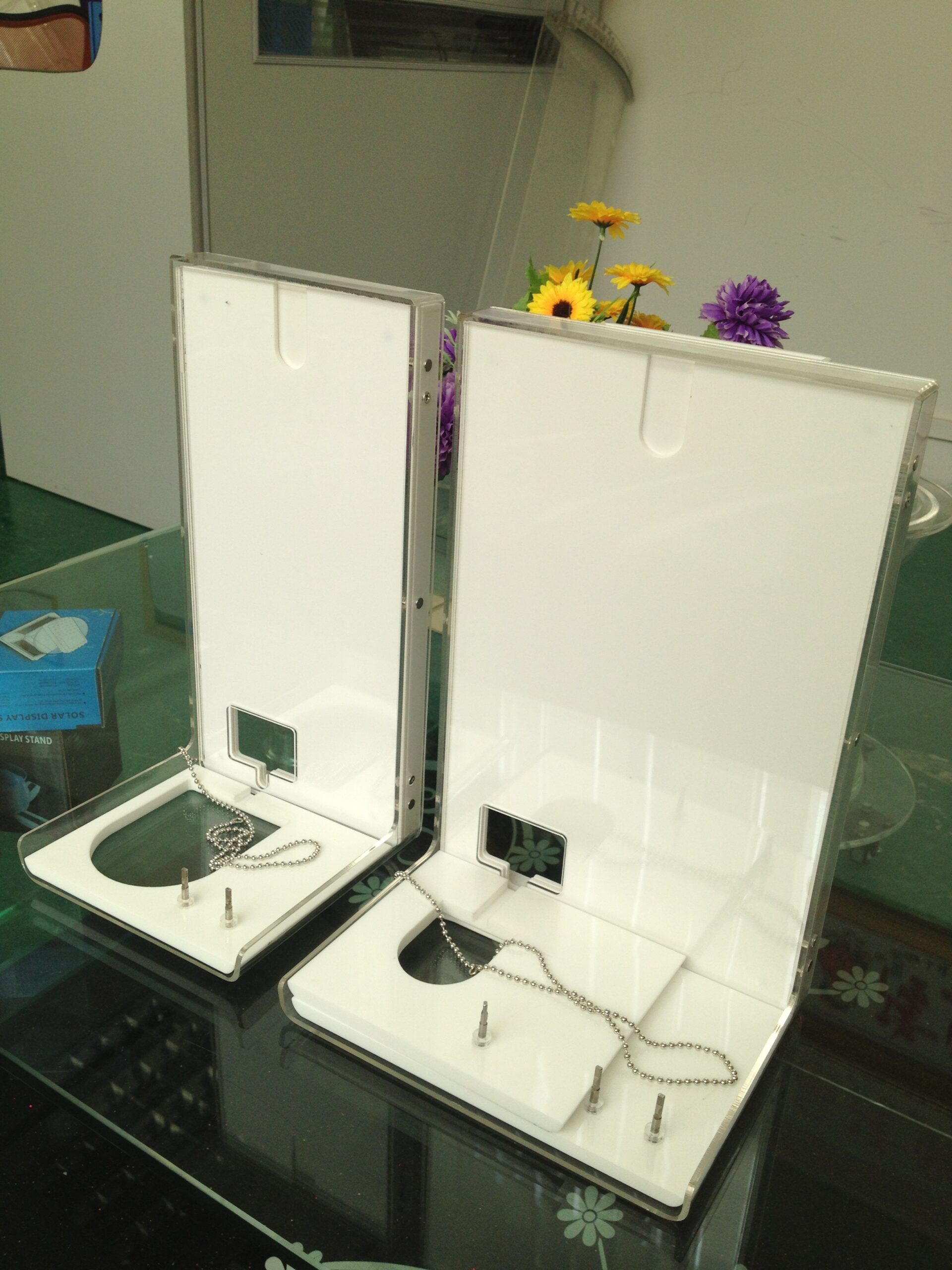 LED Illuminated White Acrylic Display Box, Backlit Cosmetic Showcase, Premium Glossy Finish